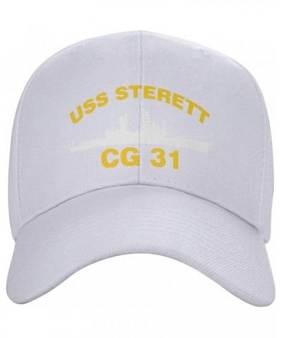 USS Sterett CG 31 DLG 31 Flag Baseball Caps-Denim Hats Cowboy Knit hat Fisherman's hat White $16.16 Baseball Caps