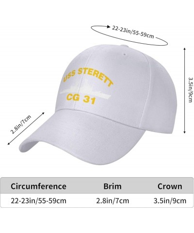 USS Sterett CG 31 DLG 31 Flag Baseball Caps-Denim Hats Cowboy Knit hat Fisherman's hat White $16.16 Baseball Caps