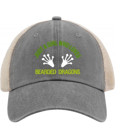 Just A Girl Who Loves Beared Dragons Cap Baseball Hat for Women AllBlack Trucker Hats Gifts for Daughter Baseball Gray02 $11....