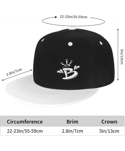 Street Art Letter B Snapback Hat Flat Bill Hat Baseball Cap for Men Women Flat Brim Hats White $13.65 Baseball Caps