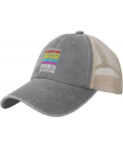 Mesh Cap Pride Flag in This House We Believe Science is Real Black Lives Matter Baseball Cap Dad Hat Trucker Hat,Black Gray $...