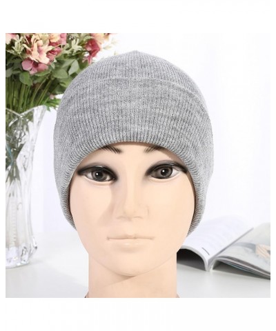 Men's and Women's Autumn and Winter Warm Beanie Soft Elastic Cuff Classic Knitted Daily Comfortable Ski Hat Leather Pink $15....