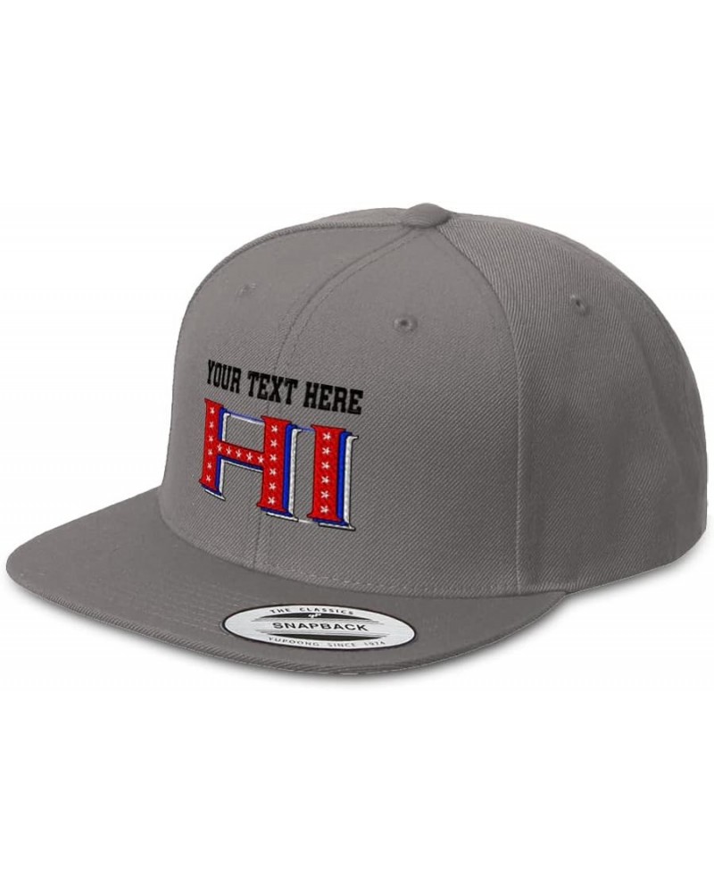 Snapback Hats for Men & Women Hawaii Red Flag Stars Love Flat Bill Baseball Cap Dark Grey Personalized Text Here $20.99 Baseb...