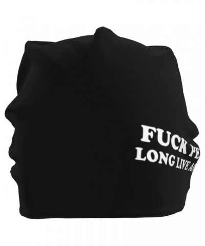 Fuck People Long Live Animals Skull Caps for Men Women,Lightweight Beanie Sleep Hats Breathable Helmet Liner Black $9.53 Skul...