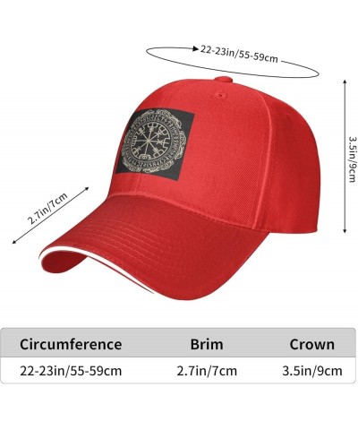 Magical Design Norse Runes Compass Picture Casual General Baseball Cap Black : Comfortable, Light Red $11.64 Baseball Caps