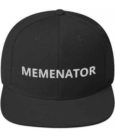 Memenator Funny Meme Lover Flatbrim Flat Brim Snapback Hat Cap Black $14.53 Baseball Caps