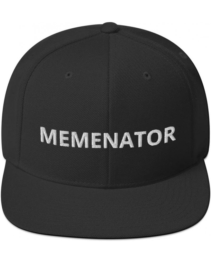 Memenator Funny Meme Lover Flatbrim Flat Brim Snapback Hat Cap Black $14.53 Baseball Caps