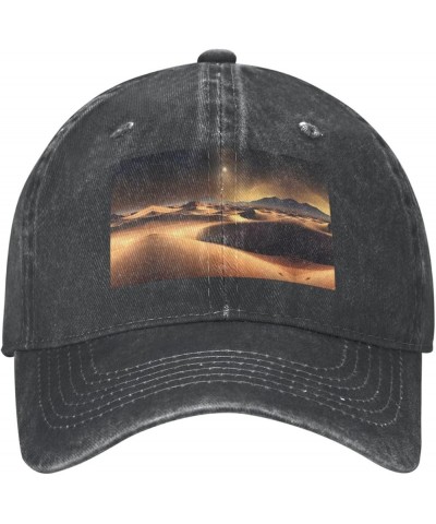 Sahara Desert Printed Unisex Denim Baseball Cap Adjustable Fitted Ball Hat Adult Casual Casquette Black Black $11.33 Baseball...