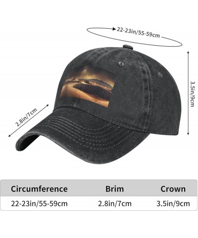 Sahara Desert Printed Unisex Denim Baseball Cap Adjustable Fitted Ball Hat Adult Casual Casquette Black Black $11.33 Baseball...