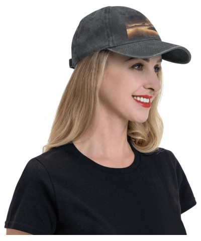 Sahara Desert Printed Unisex Denim Baseball Cap Adjustable Fitted Ball Hat Adult Casual Casquette Black Black $11.33 Baseball...