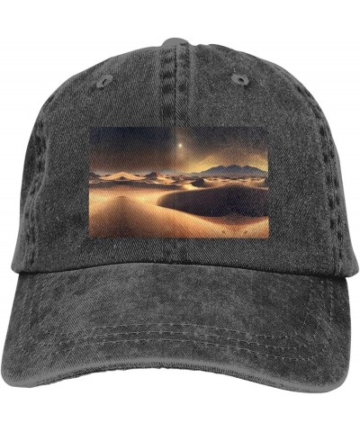 Sahara Desert Printed Unisex Denim Baseball Cap Adjustable Fitted Ball Hat Adult Casual Casquette Black Black $11.33 Baseball...