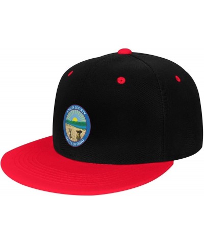 Seal of Union County Ohio Snapback Hat for Men Women Baseball Cap Trucker Flat Bill Hats Dad Caps Red $12.36 Baseball Caps