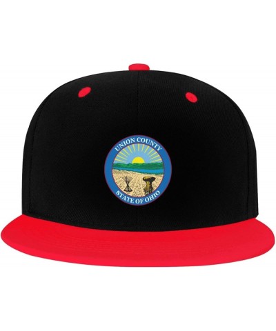 Seal of Union County Ohio Snapback Hat for Men Women Baseball Cap Trucker Flat Bill Hats Dad Caps Red $12.36 Baseball Caps