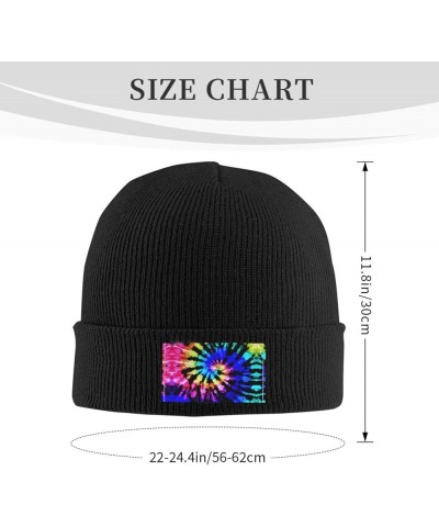 Tie Dye Print Unisex Lightweight Knit Hat Cap Multifunctional Beanie for Travel, Hiking,Skiing Black $10.30 Skullies & Beanies