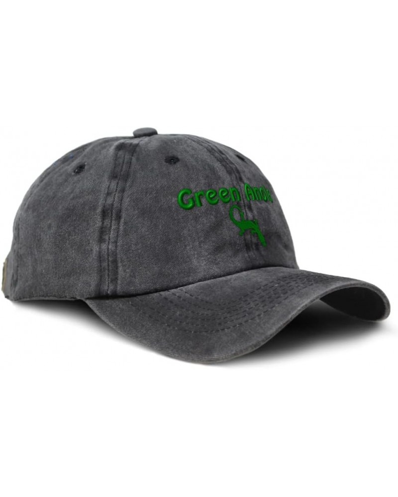 Soft Washed Baseball Cap Green Anole Reptiles Cotton Dad Hats for Men & Women Black Design Only $11.88 Baseball Caps