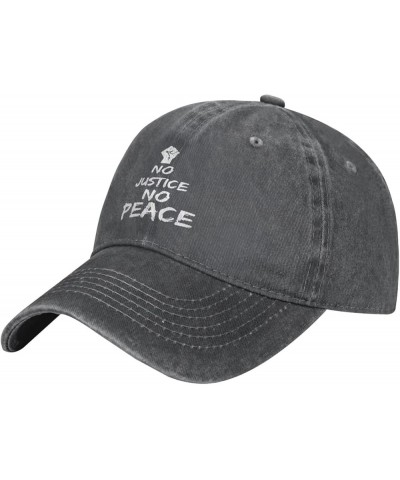 No Justice No Peace Cowboy Baseball Hat Adjustable Washable Cowboy Baseball Hat Unisex Black Deep Heather $17.57 Cowboy Hats