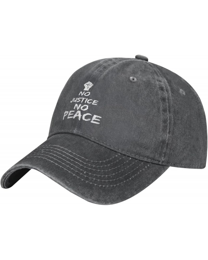 No Justice No Peace Cowboy Baseball Hat Adjustable Washable Cowboy Baseball Hat Unisex Black Deep Heather $17.57 Cowboy Hats