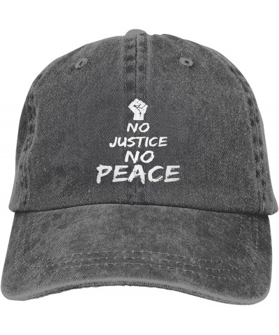 No Justice No Peace Cowboy Baseball Hat Adjustable Washable Cowboy Baseball Hat Unisex Black Deep Heather $17.57 Cowboy Hats