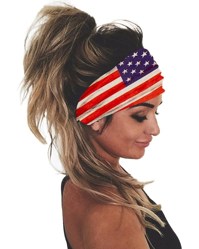 Women Elastic Hair Band Ladies Fashion Print Headband Elastic Head Wrap Hair Band Bandana Headbands Red $7.07 Headbands