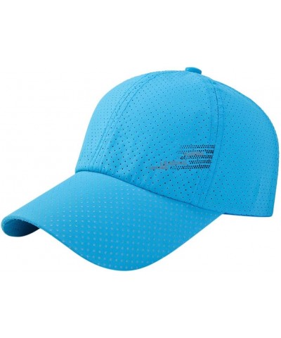 Blank Adjustable Cap Unisex Hat Visor Baseball Hat Mesh Baseball Caps Summer Sun Hat Sky Blue $7.03 Sun Hats