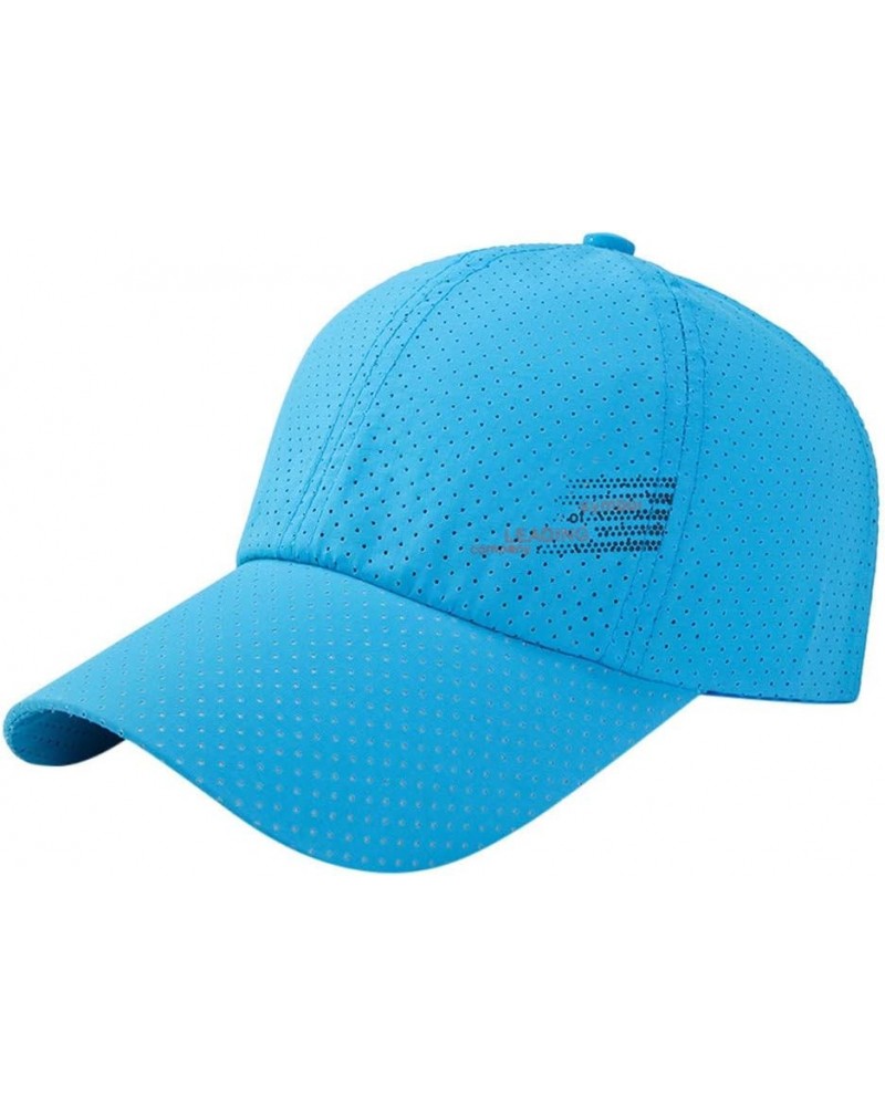 Blank Adjustable Cap Unisex Hat Visor Baseball Hat Mesh Baseball Caps Summer Sun Hat Sky Blue $7.03 Sun Hats