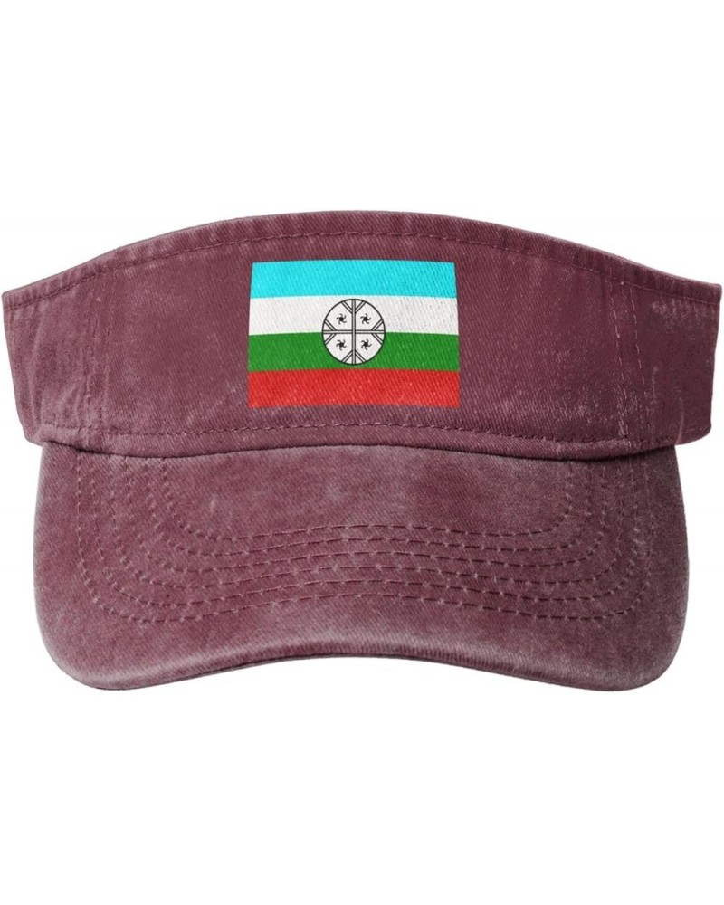 Huenteche Flag Sun Visor Hats for Women Men Sun Hat Cotton Golf Hat Vintage Baseball Cap Red $10.10 Visors