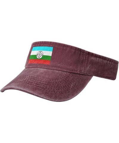 Huenteche Flag Sun Visor Hats for Women Men Sun Hat Cotton Golf Hat Vintage Baseball Cap Red $10.10 Visors