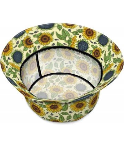 Bucket Hat,Cute Dog Sun Hat Summer Hat Foldable Travel Outdoor Activities Cap Men and Women Yellow Sunflowers $10.59 Sun Hats