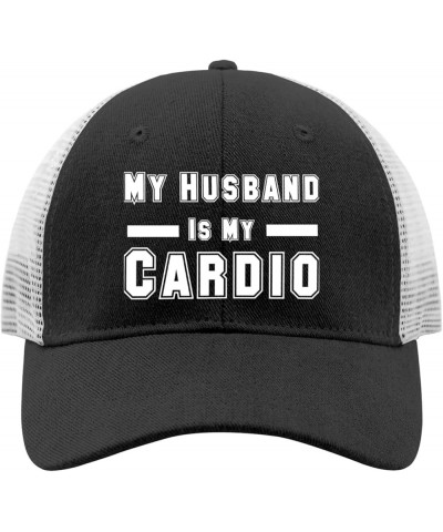 My Husband is My Cardio Baseball Cap Fish Hat Running Hat Men Gifts for Him Sun Cap Allblack $12.18 Sun Hats