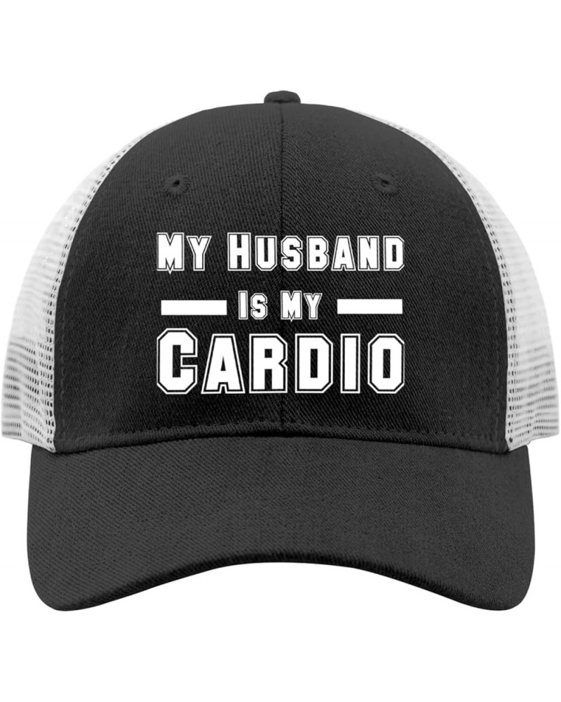 My Husband is My Cardio Baseball Cap Fish Hat Running Hat Men Gifts for Him Sun Cap Allblack $12.18 Sun Hats