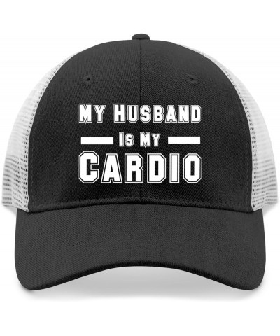 My Husband is My Cardio Baseball Cap Fish Hat Running Hat Men Gifts for Him Sun Cap Allblack $12.18 Sun Hats