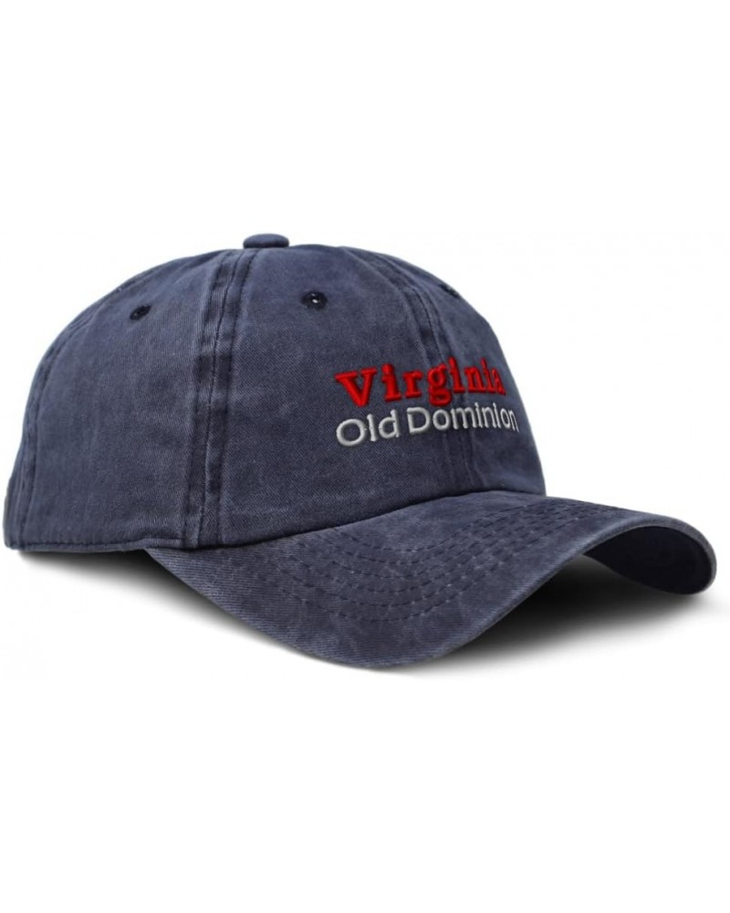 Soft Washed Baseball Cap Virginia Old Dominion Cotton Dad Hats for Men & Women Navy $12.04 Baseball Caps