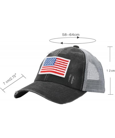 American Flag Baseball Cap for Men Women Adjustable Embroidered ????olf Dad Hat Outdoor Sports Running hat Sky Blue $6.82 Bas...