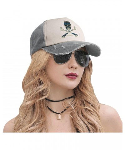 Israel Israeli Flag Skull Baseball Cap Adult Adjustable Casual Duck Tongue Hat Golf Caps Trucker Hats Gray $11.88 Baseball Caps