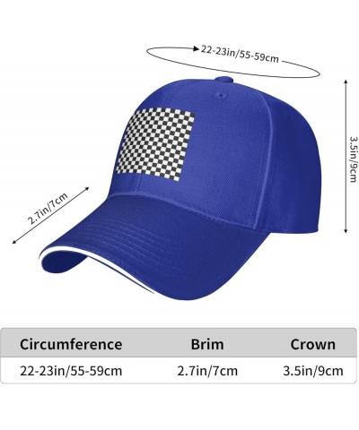 Black and White Checkered Picture Casual General Baseball Cap Black : Comfortable, Light Blue $10.69 Baseball Caps