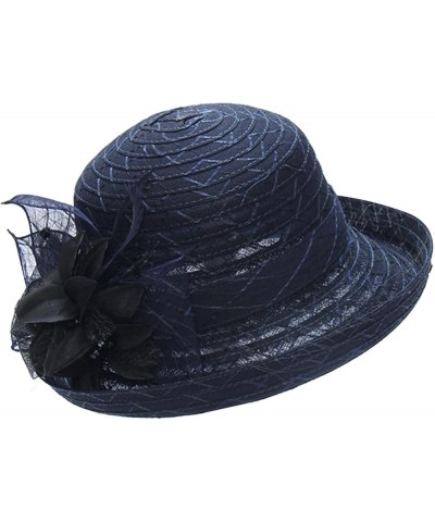 Womens 1920s Vintage Wool Cloche Bucket Bowler Hat Winter for Adults Women Lady Girls Christmas Halloween Navy $8.47 Fedoras