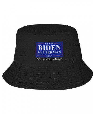 Biden-Fetterman-2024-It's-A-No-Brainer-24 Election-Gifts Bucket Hat Sun Hat for Women Men Summer Beach Fisherman Hat Black $1...