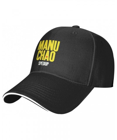 Manu Music Chao Baseball Cap Vintage Washed Hat Dad Hat Adjustable Snapback Baseball Hat Men Women Black $10.25 Baseball Caps