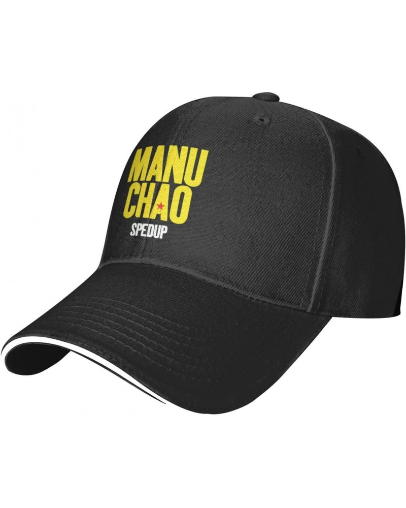 Manu Music Chao Baseball Cap Vintage Washed Hat Dad Hat Adjustable Snapback Baseball Hat Men Women Black $10.25 Baseball Caps