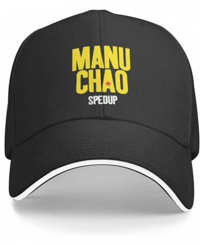 Manu Music Chao Baseball Cap Vintage Washed Hat Dad Hat Adjustable Snapback Baseball Hat Men Women Black $10.25 Baseball Caps