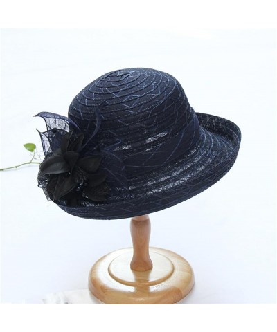 Womens 1920s Vintage Wool Cloche Bucket Bowler Hat Winter for Adults Women Lady Girls Christmas Halloween Navy $8.47 Fedoras