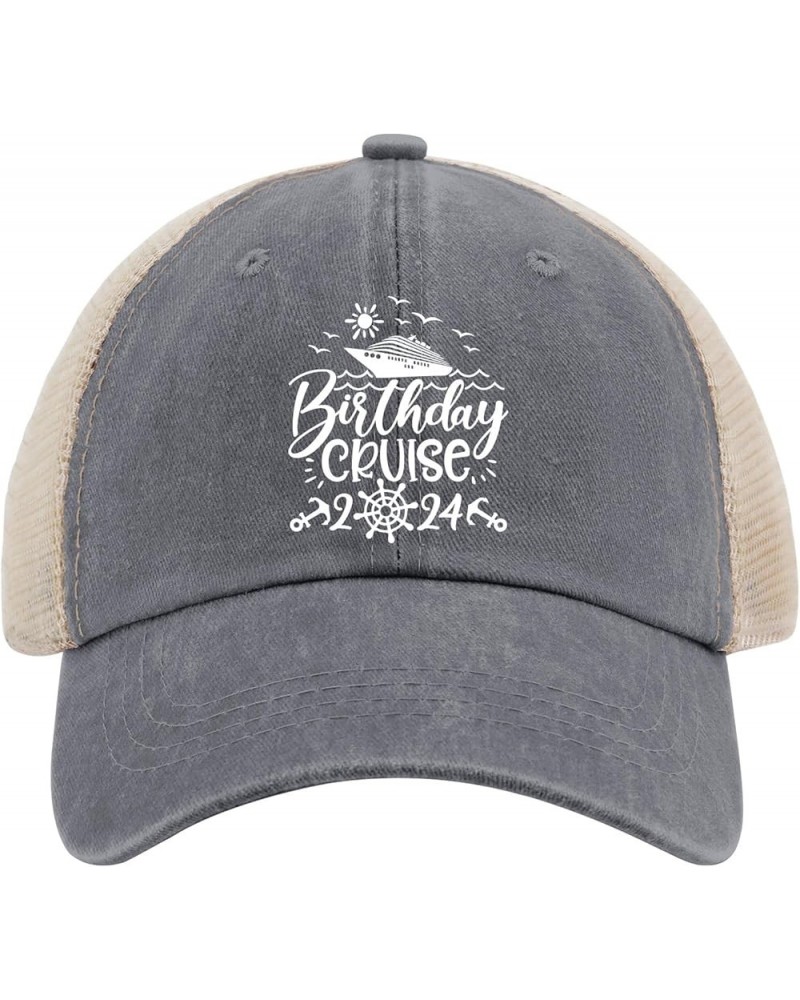 Birthday Cruise 2024 Baseball Cap Men's Hat AllBlack Black Hat Women Gifts for Dad Running Caps Gray01 $9.87 Sun Hats