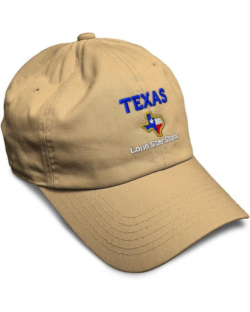 Soft Baseball Cap Texas Lone Star State Style B Cotton Dad Hats for Men & Women Khaki $17.39 Baseball Caps