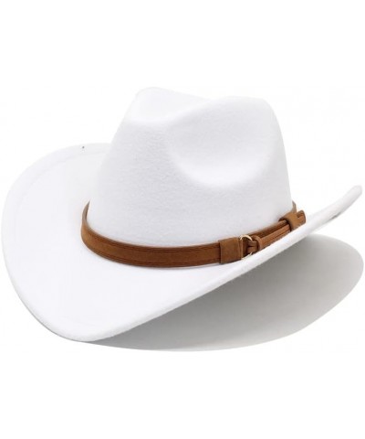 Cap New Tibetan Woolen Hat Ethnic Minority Style Western Cowboy Hat Men's and Women's Felt Hat Fengyan Cowboy Hats White $13....