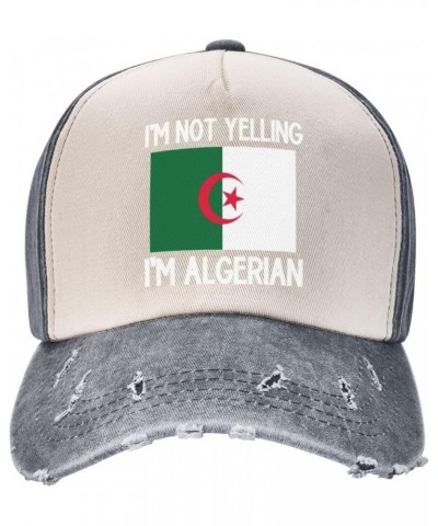 I'm Not Yelling I'm Algerian Cotton Men's Baseball Cap Retro Washed Denim Trucker Cap Adjustable,Dark Red Gray $9.84 Baseball...