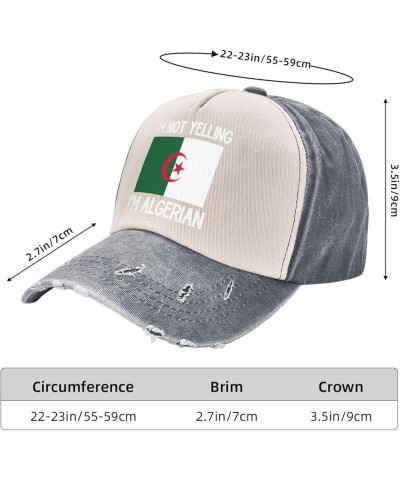 I'm Not Yelling I'm Algerian Cotton Men's Baseball Cap Retro Washed Denim Trucker Cap Adjustable,Dark Red Gray $9.84 Baseball...