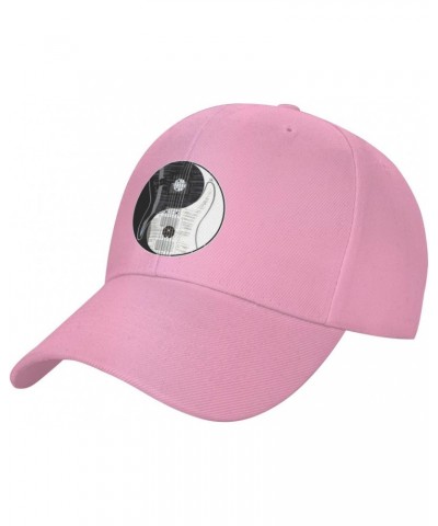 Retro Vintage Black White Guitar Funny Gifts Pink Baseball Cap Trucker Hat Unisex Outdoor Adjustable Strapback Cap $9.68 Base...