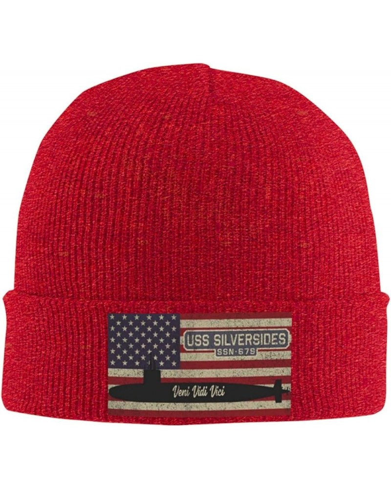 USS Silversides SSN 679 Winter Knitted Hat Soft Warm Beanie Hat Black Red $11.59 Skullies & Beanies