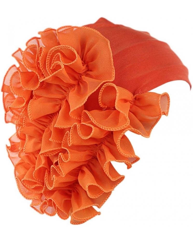 Women Turban Bonnet Chemo Cap for Cancer Patients Ladies Stretchy Flower Bandanas African Head Wrap Birthday Orange $5.35 Sku...