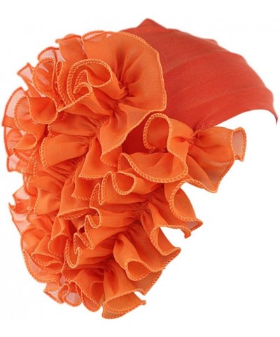 Women Turban Bonnet Chemo Cap for Cancer Patients Ladies Stretchy Flower Bandanas African Head Wrap Birthday Orange $5.35 Sku...